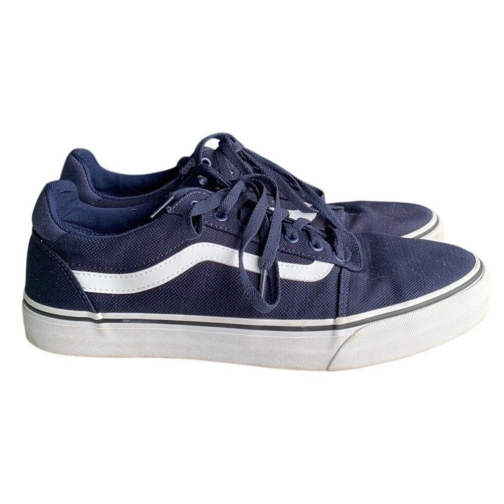 Vans Ward Low Top Skate Sneakers Mens 11.5 Blue Canvas Casual Retro Streetwear